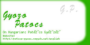 gyozo patocs business card